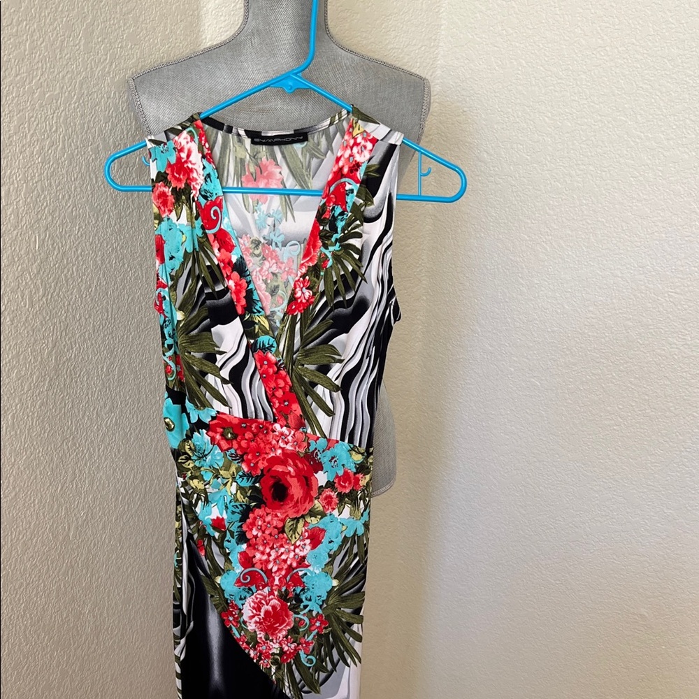 Floral and Zebra Print Dress